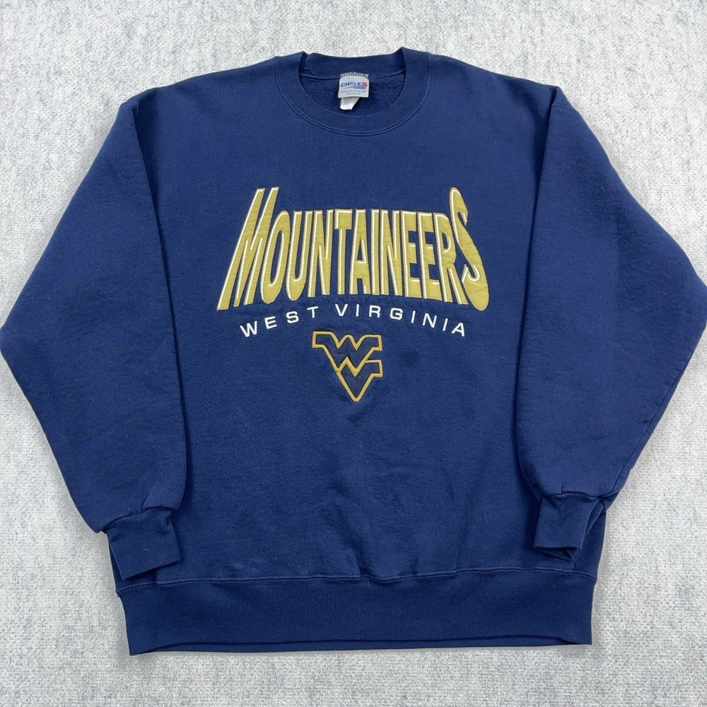 Vintage West Virginia Mountaineers Sweatshirt Men XL Crewneck WVU Chalk Line 90s